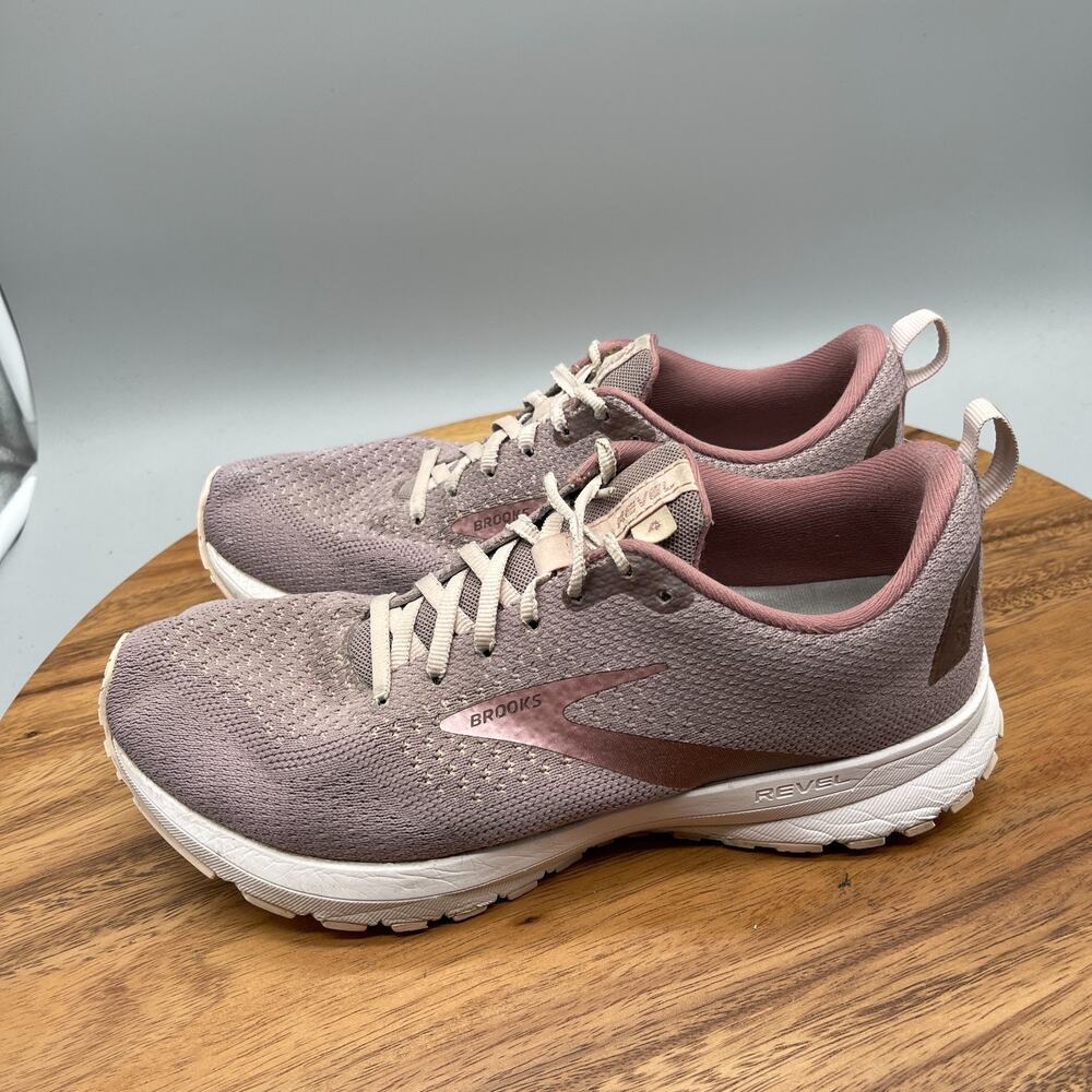 Brooks Revel 4 Shoes Womens Size 9 B Pink Running Comfort Walking Gym Sneakers - Picture 3 of 8